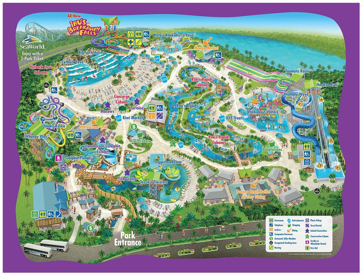 kaart van Aquatica Orlando