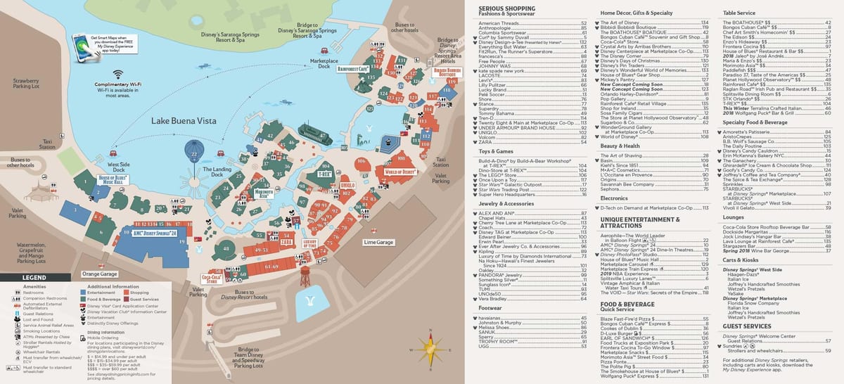 kaart van die Disney-springs