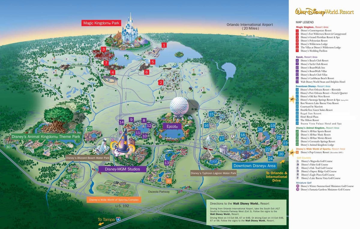 kaart van Disney Wêreld