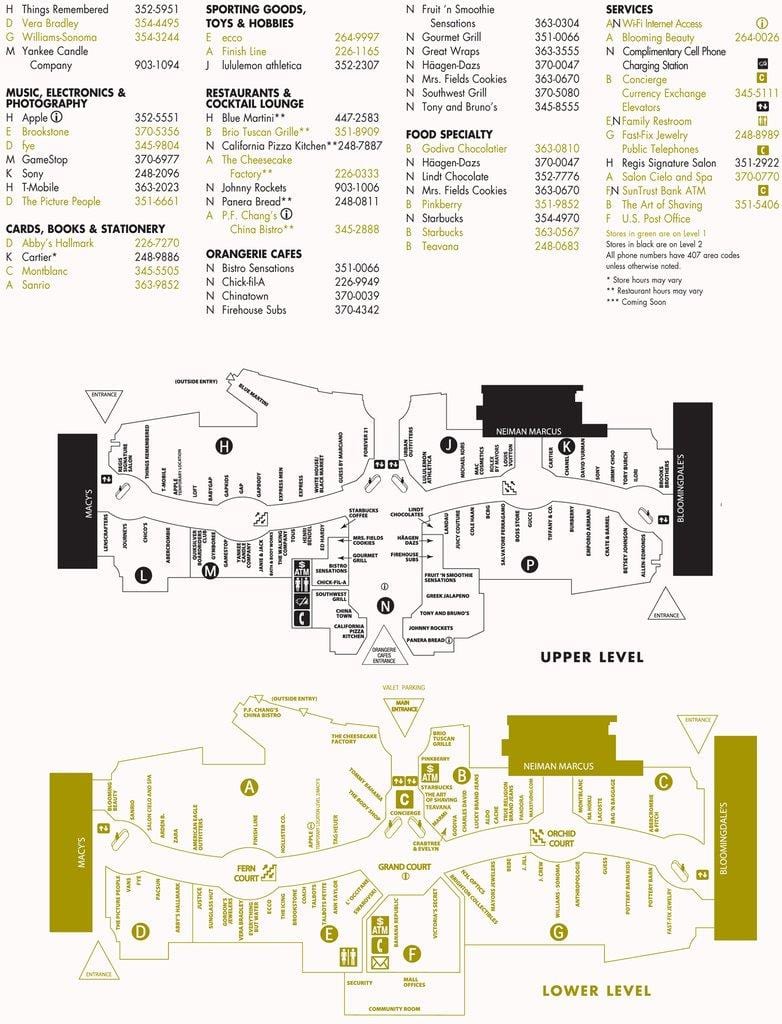 kaart van die mall van Millennia