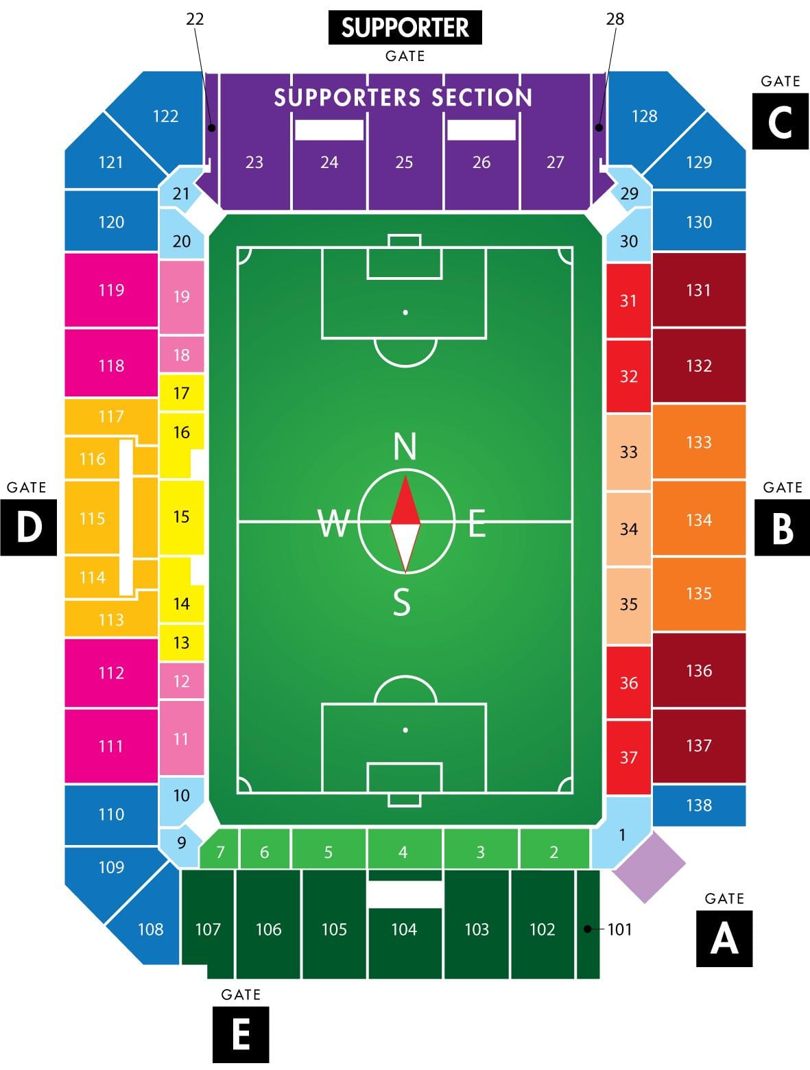 Orlando stad sokker stadion kaart