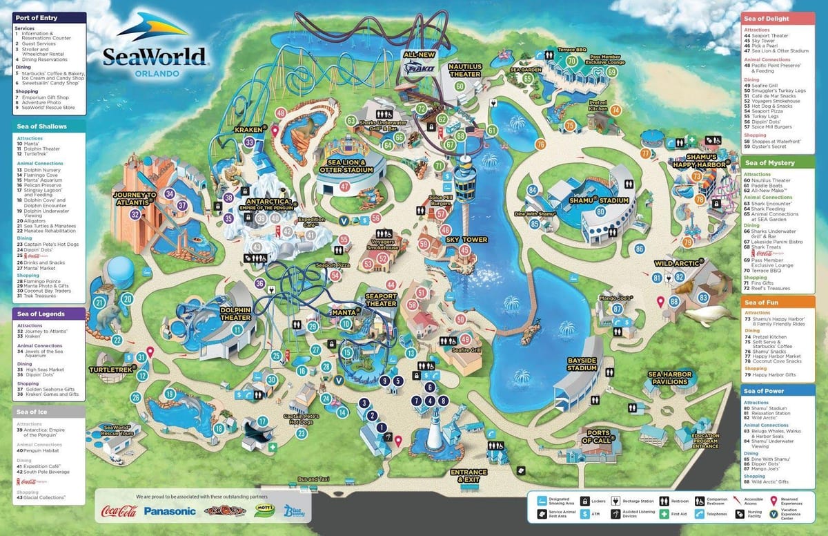kaart van Seaworld Orlando