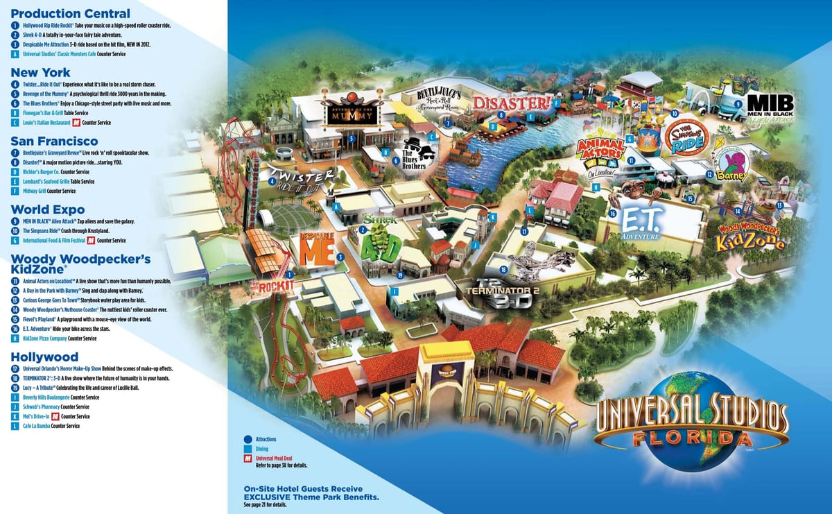 Universal Studios Orlando park kaart