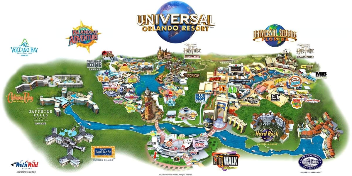 kaart van Universele Orlando