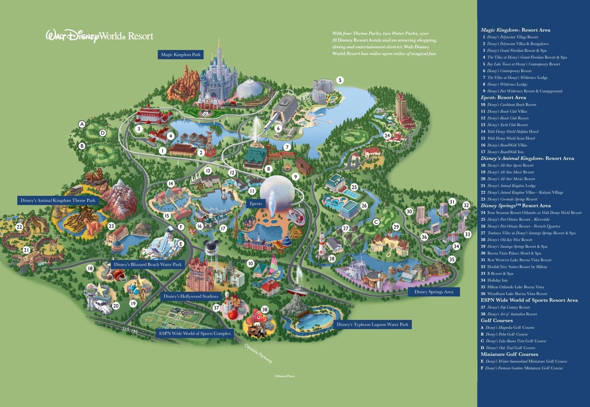 kaart van WDW
