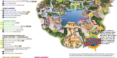 Universal Studios Eilande van Avontuur kaart